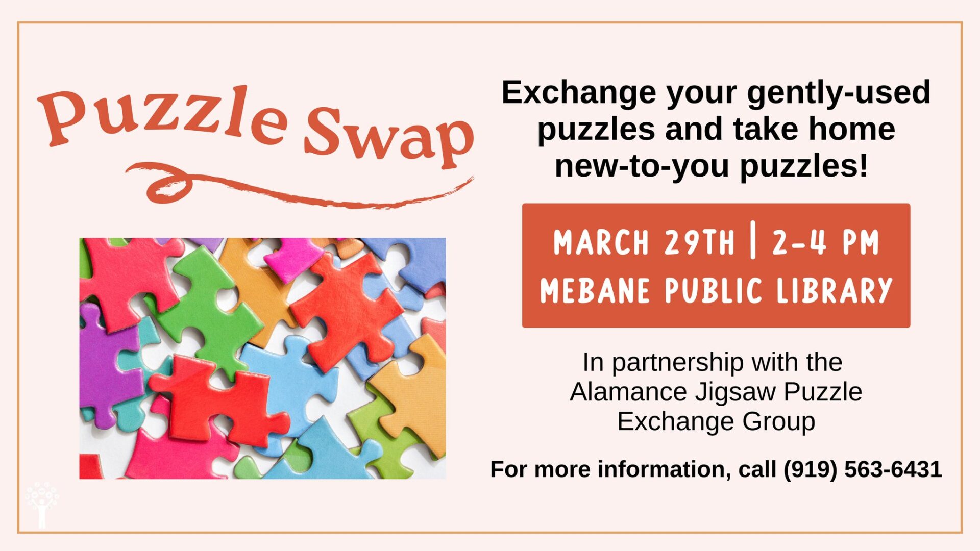 Puzzle Swap at Mebane Public Library City of Mebane, NC